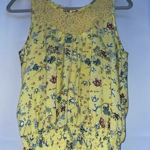 Yellow lace/floral top